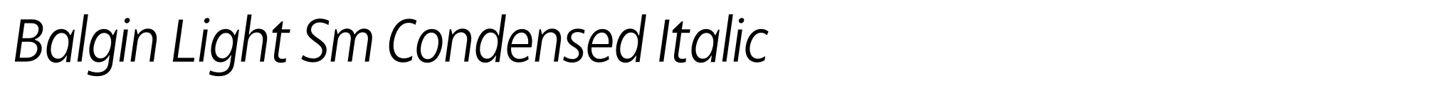 Balgin Light Sm Condensed Italic image